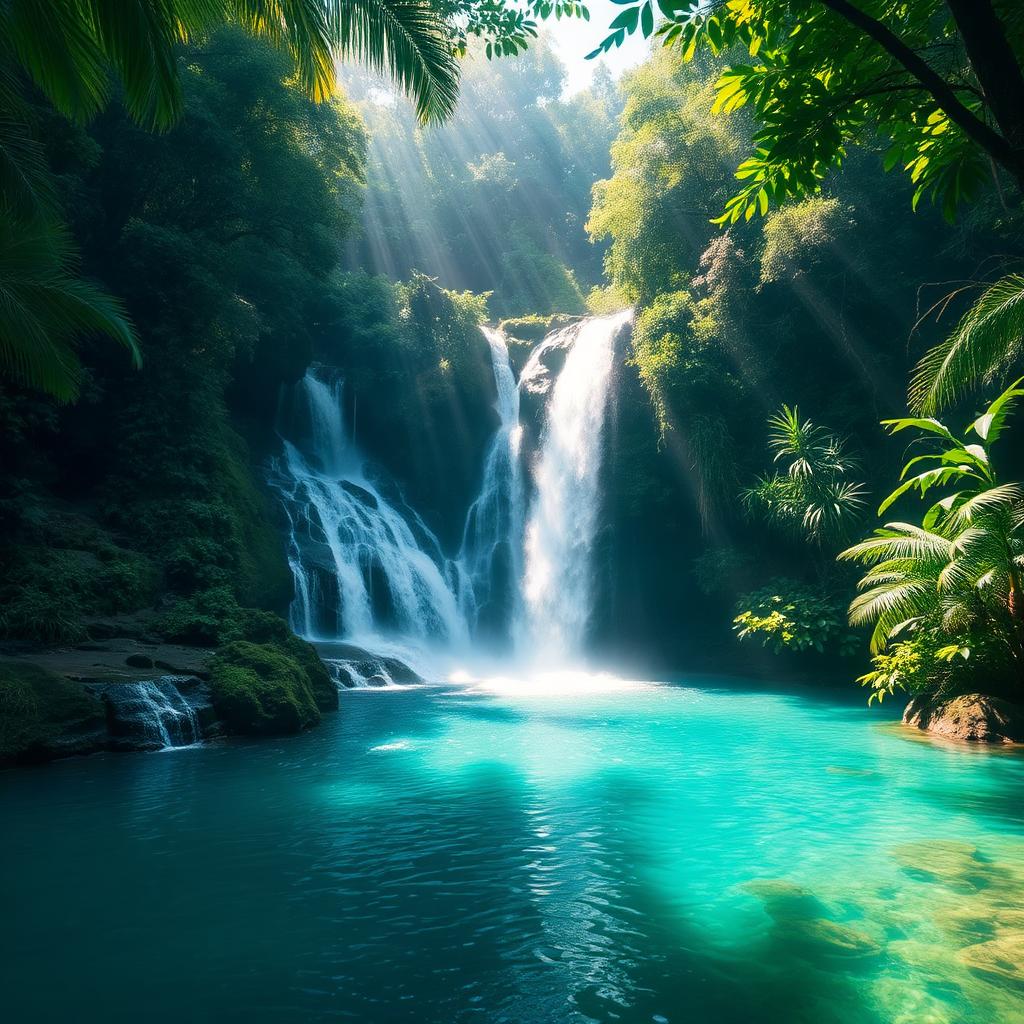Tropical waterfall pool